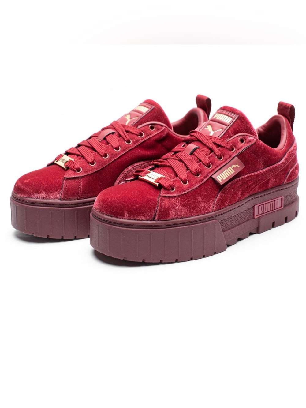 Puma Mayze Velvet Women's Platform sneakers Tibetan Red 9.5